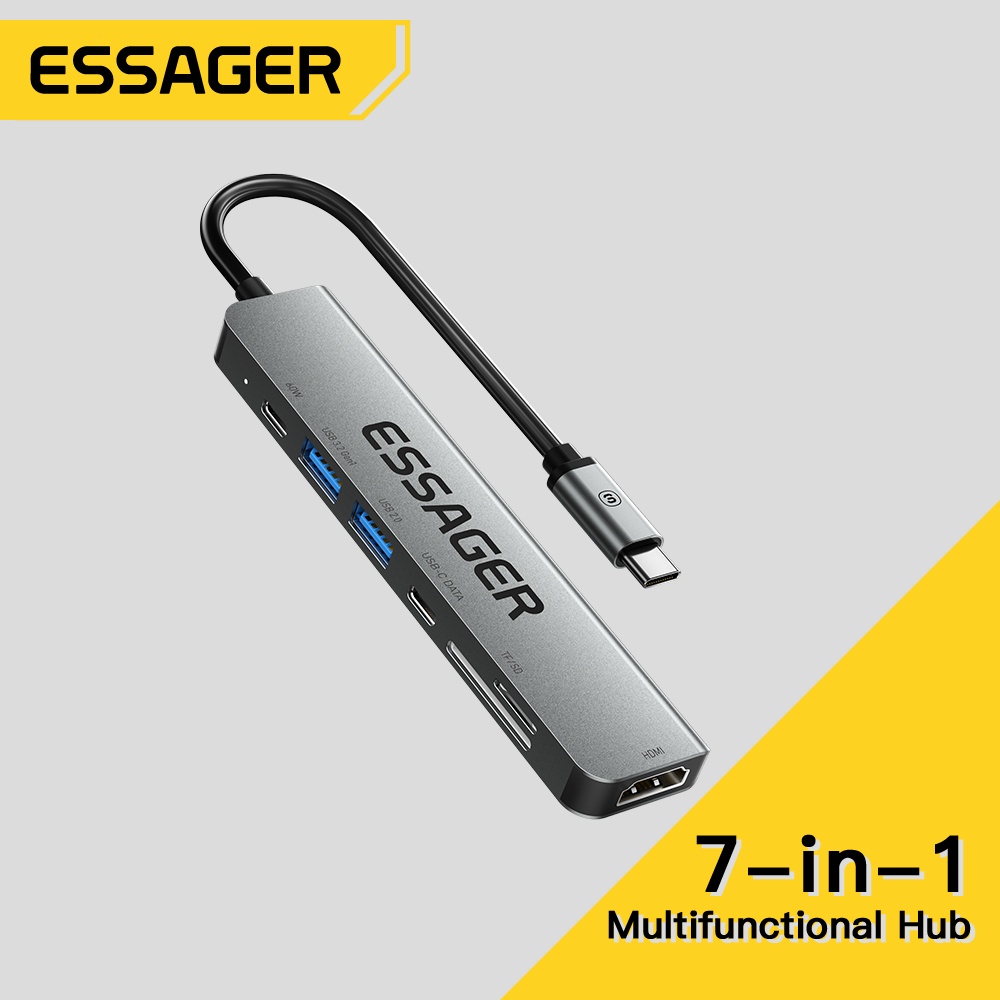  Essager HUB USB 3.0 Đọc Thẻ SD Tốc Độ Cao 7 Trong 1