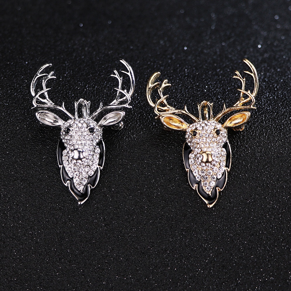 Ghim cài áo Efan hình chú hươu đính kim cương nhân tạo sang trọng cho nữ