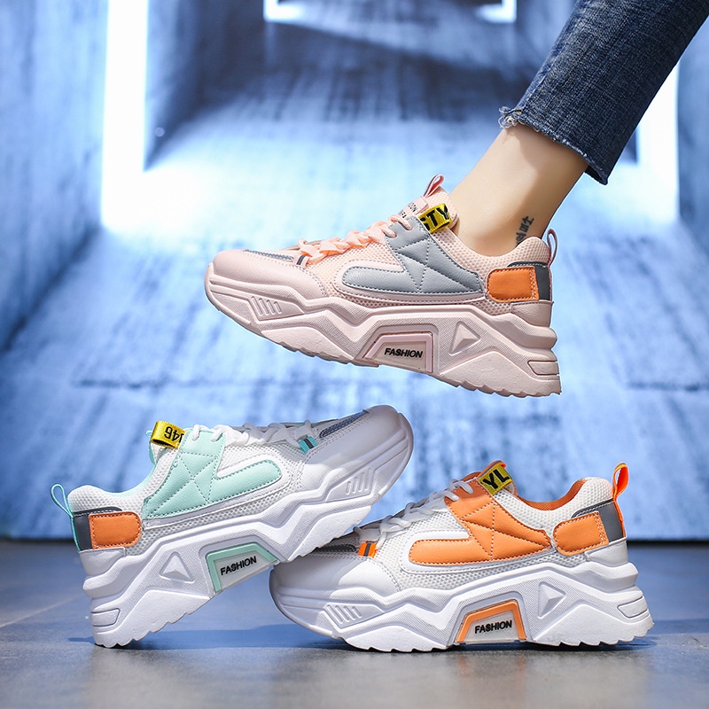 One Giày Thể Thao Đế Dày Phối Màu Cá Tính Thời Trang Cho Nữ