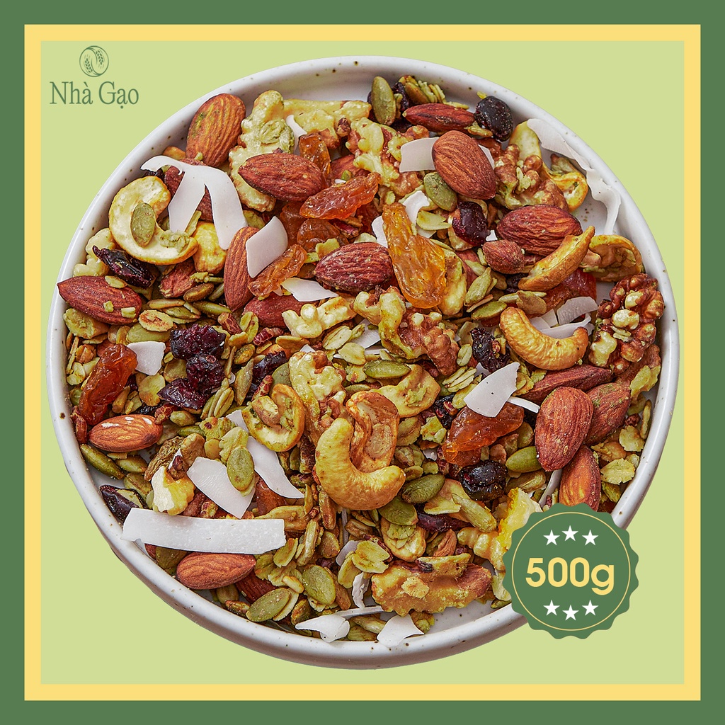 Granola vị trà xanh siêu hạt dinh dưỡng Nhà Gạo