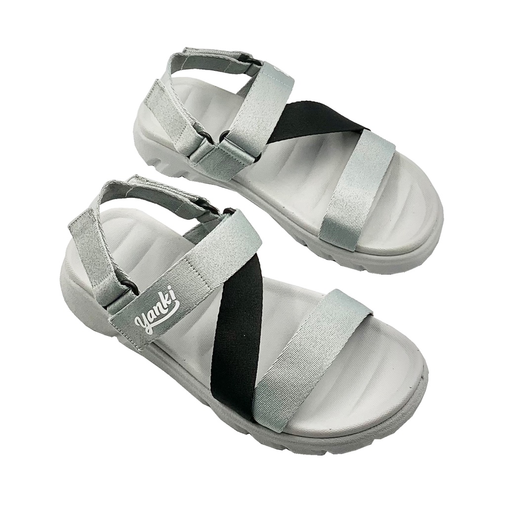 Giày Sandal Yanki Nam Nữ Chính Hãng - Sandal Đi Học YY021 Xám Đen