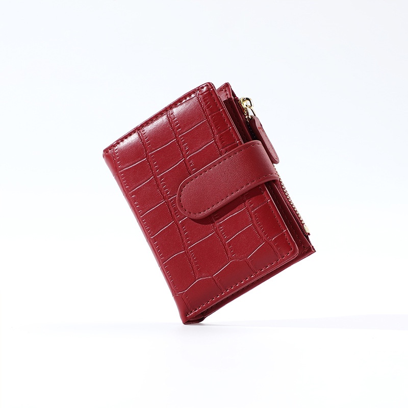 Ví IELGY màu trơn có khóa kéo đơn giản phong cách Hàn Quốc thời trang cho nữ