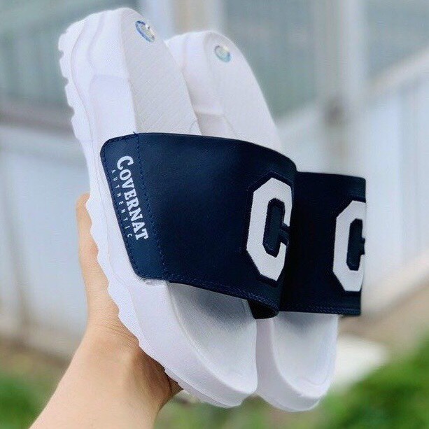 Dép covernat C -FREESHIP + chọn tăng 1 size- thể thao quai ngang nam nữ đế độn 4-5cm,đế Api siêu bền,trắng q xanh than