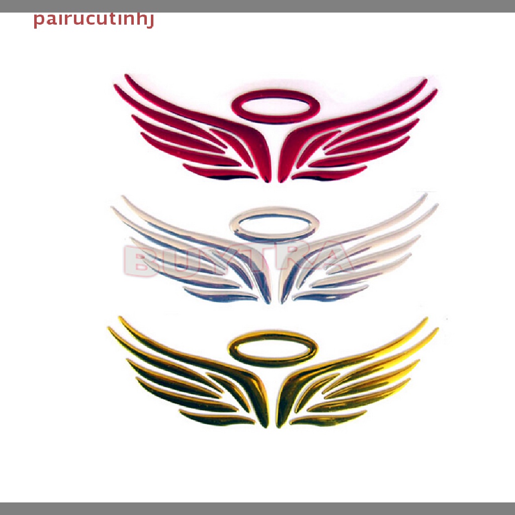 Miếng Dán Logo Hình Đôi Cánh Thiên Thần 3D 3 Màu Tùy Chọn Trang Trí Xe Hơi / Xe Tải