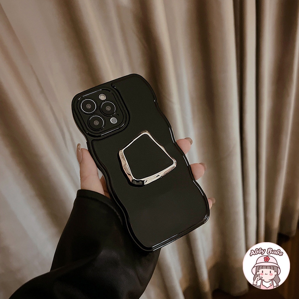 Ốp Điện Thoại TPU Mềm Chống Sốc Có Giá Đỡ Kim Loại 3D Cho IPhone 14 Pro Max 13 12 11 Pro Max