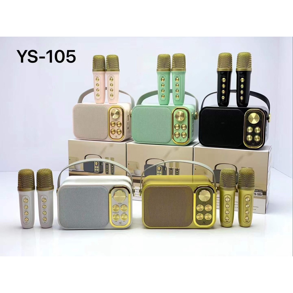 Loa Karaoke Mini YS105/ YS106 Kèm 2 Micro Không Dây
