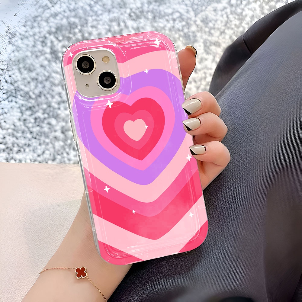 Ốp Điện Thoại Tpu Viền Dẻo In Hình Trái Tim Đỏ Cho iphone 14promax 11 13 12 7Plus X XS Max