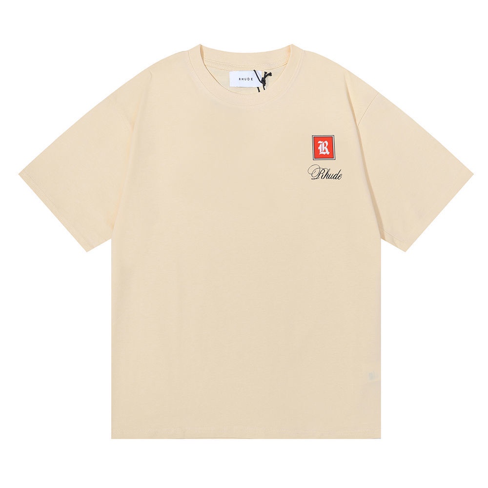 Áo Thun cotton Ngắn Tay In Hình RHUDE Moroccan Marlboro Cá Tính Cho Nam Và Nữ