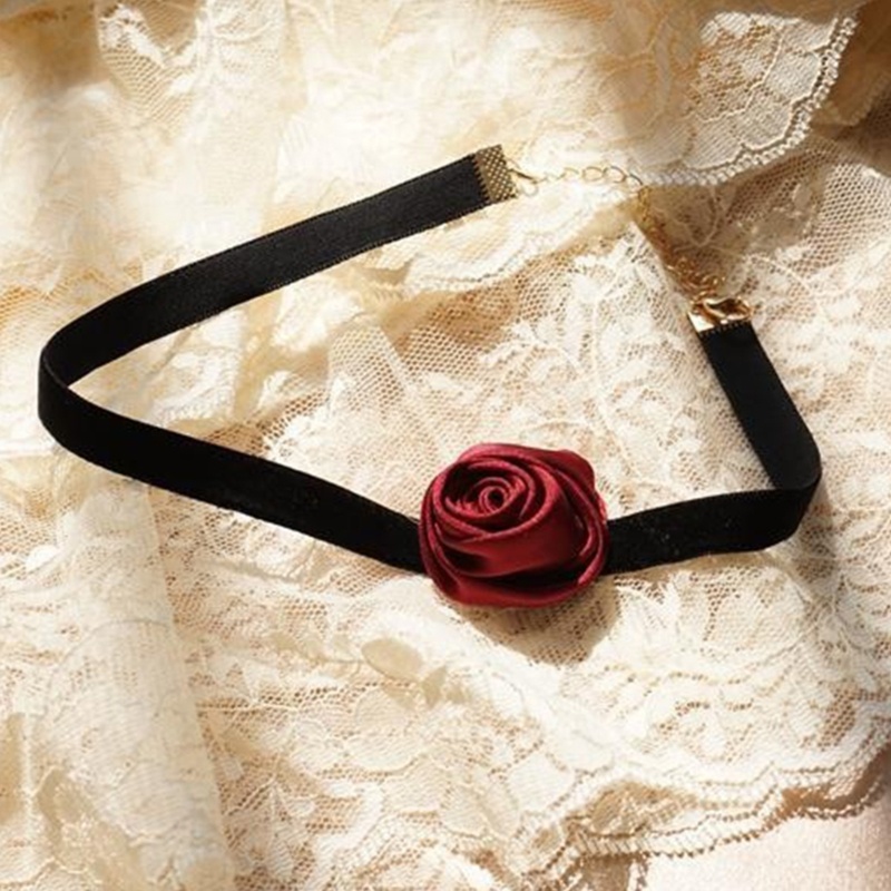 Vòng Cổ Choker Dây Nhung Đính Hoa Phong Cách Bohemian