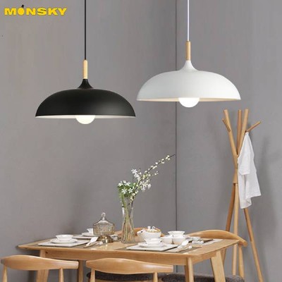 Đèn thả MONSKY BIEO trang trí nội thất hiện đại D350 đui gỗ kèm bóng ST64 (TH655)