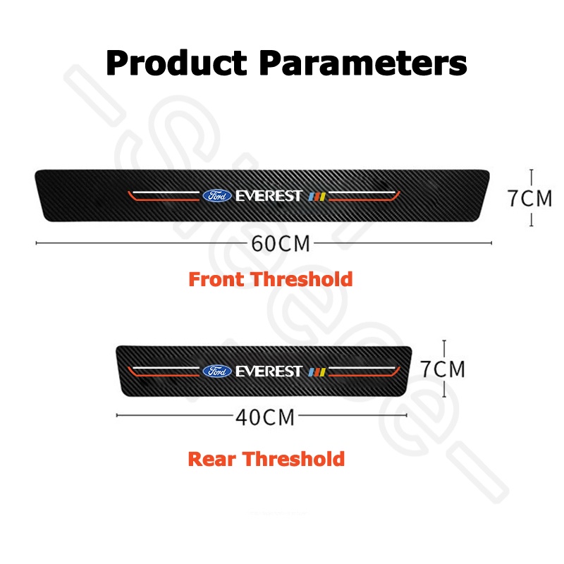 Sieece Cho Ford Everest Miếng Dán Tay Nắm Cửa Ô Tô Sợi Carbon Miếng Dán Hõm Cửa Ô Tô Chống Xước Trầy Xe Hơi Dán Xe Trang Trí ô Tô