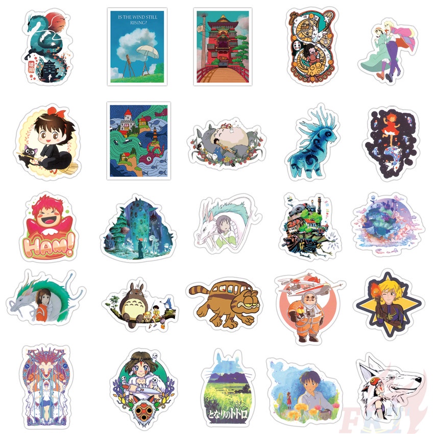 ❉ Miếng Dán Hình Anime Miyazaki Hayao Xinh Xắn ❉ Bộ 55 Sticker Chống Thấm Nước Họa Tiết Doodle Hợp Thời Trang