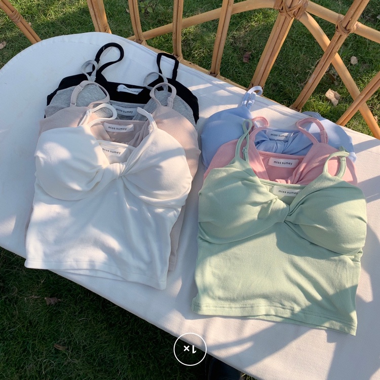 Áo hai dây SUXI có mút đệm ngực thời trang mùa hè quyến rũ cho nữ