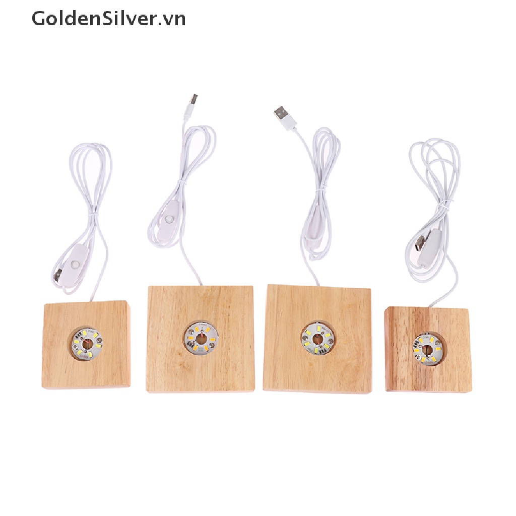 Đế Đèn LED Hình Vuông Màu Vàng Bạc Kèm Giá Đỡ Tiện Dụng