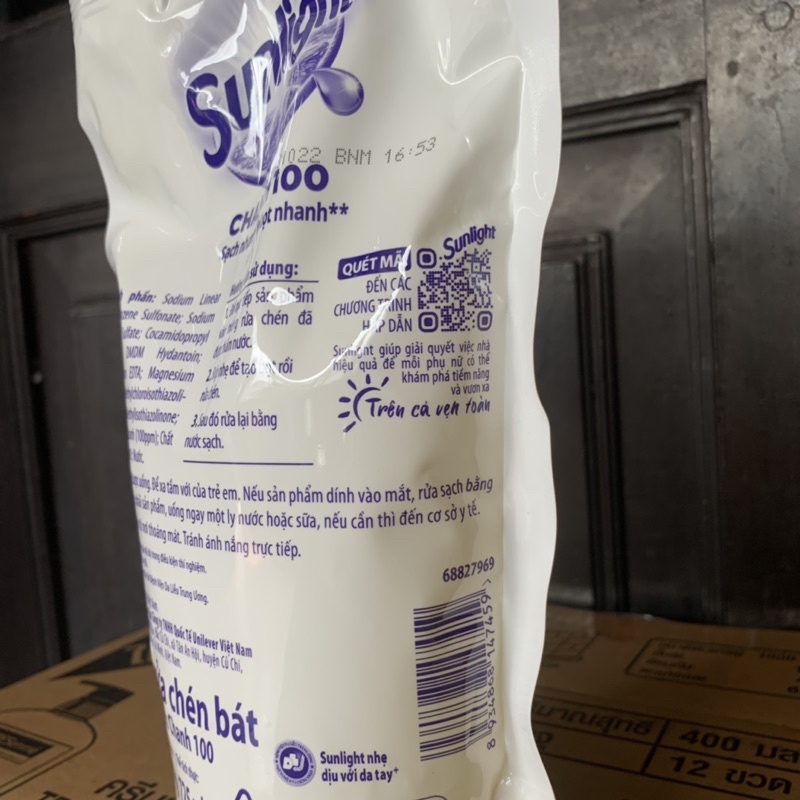 Nước rửa chén Sunlight Chanh 100 túi 750g
