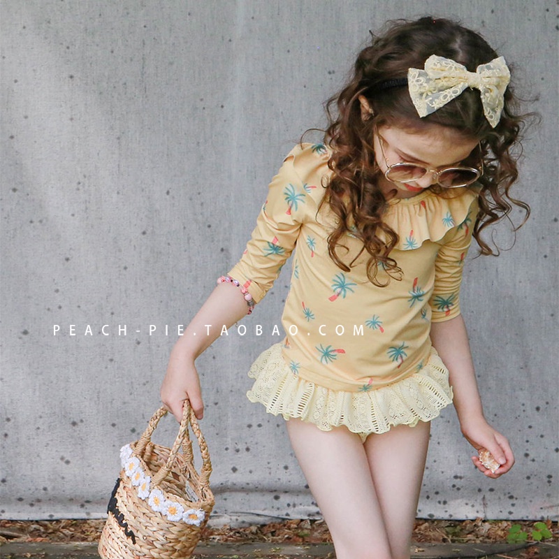 Bộ Đồ Bơi Tay Dài Chống Nắng Kiểu Công Chúa Dễ Thương Cho Bé Gái 80-145cm