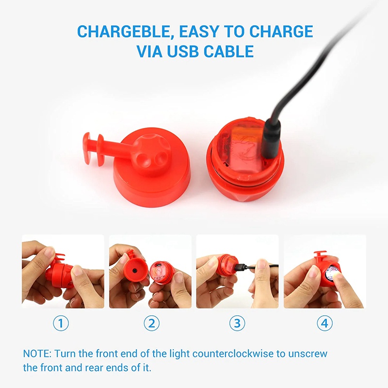 Set 2 Chiếc Giày Đèn 3 Chế Độ Sáng Có Thể Sạc Lại Dành Cho Chó Đi Bộ / Cắm Trại