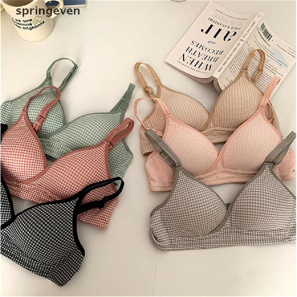 Áo Lót Nâng Ngực Không Đường May Họa Tiết Caro Thời Trang Cho Nữ