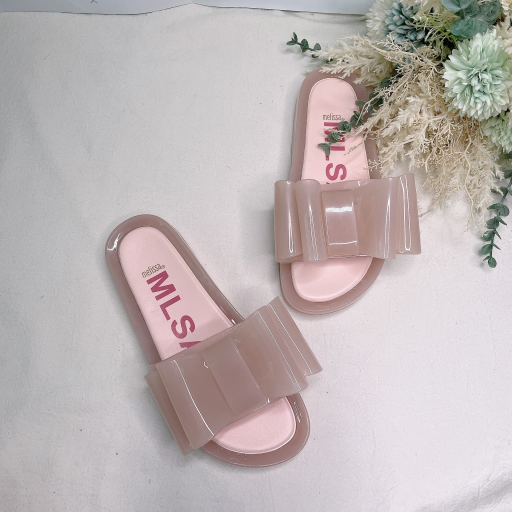 Giày Sandal Nhựa Đi Biển Đính Nơ To Melissa