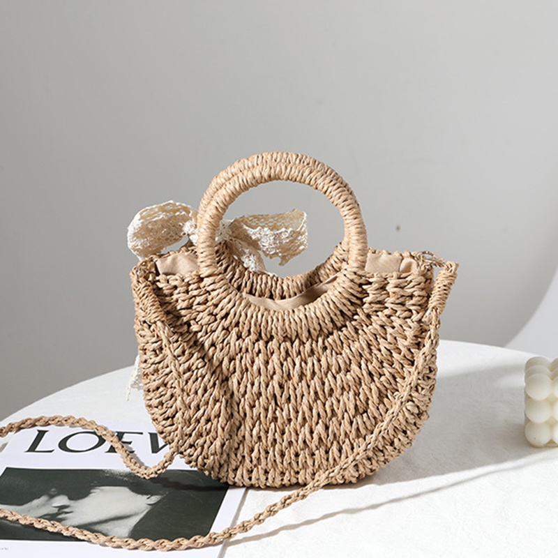 Túi Xách Đeo Vai Phối Ren Thắt Nơ Xinh Xắn Thời Trang Cho Nữ