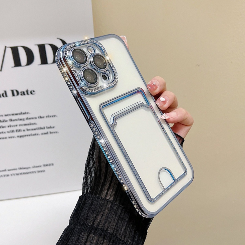 Ốp Điện Thoại iPhone 14 13 12 11 Pro max 14 plus case ốp lưng iphone 14 13 12 11 promax Dẻo Trong Suốt Tráng Gương Sang Trọng Kèm Ngăn Đựng Thẻ Chống Sốc Cho iP 14 13 11 12 Pro Max Lưng
