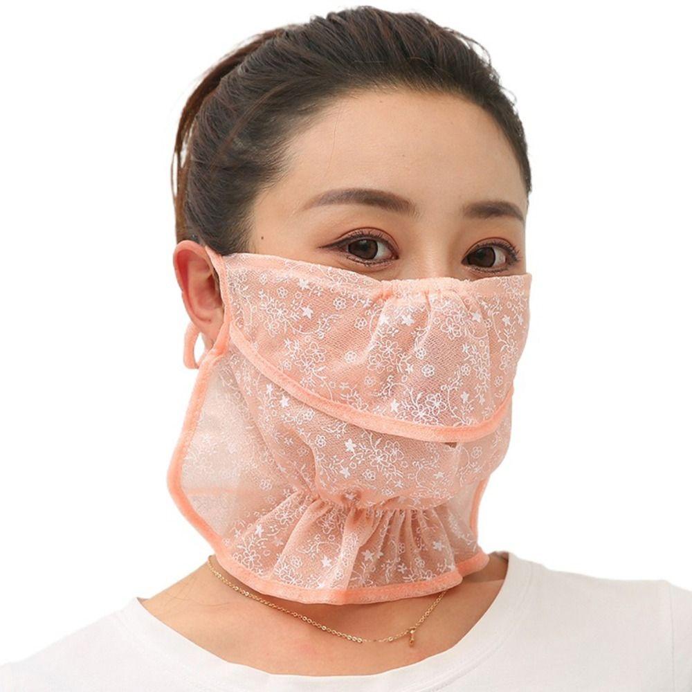 Khăn Choàng Cổ Kiêm Khẩu Trang Chống Nắng Bằng Lụa Lạnh Màu Sắc Trơn Dành Cho Nữ Đi Câu Cá /