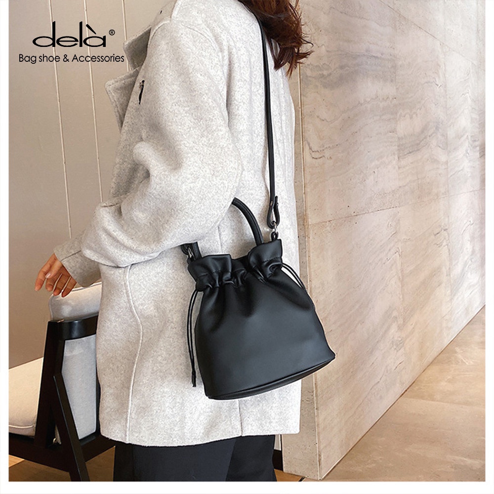 Dela Túi Đeo Vai Dây Rút mini Phong Cách Nhật Bản Đơn Giản Cho Nữ