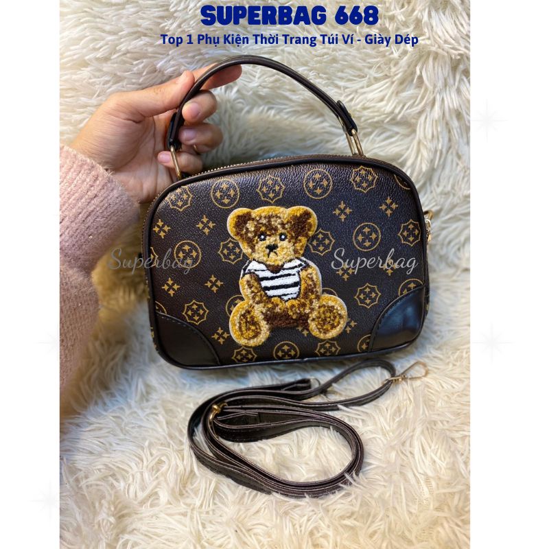 Túi Xách Nữ Thời Trang Đeo Chéo Đeo Vai Họa Tiết Con Gấu Nhung Đẹp SPB 04