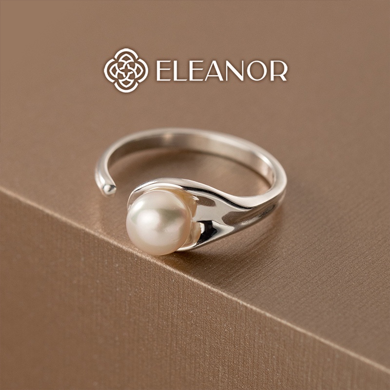 Nhẫn nữ hở bạc 925 Eleanor Accessories ngọc trai nhân tạo phụ kiện trang sức basic 5227