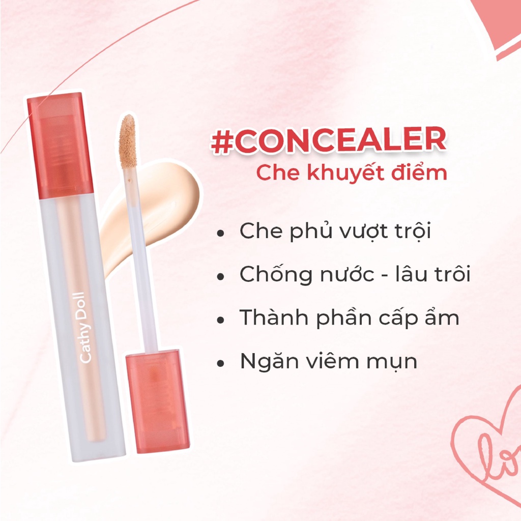 Kem Che Khuyết Điểm Cathy Doll Cover Matte Concealer Mịn Lì 2.4g