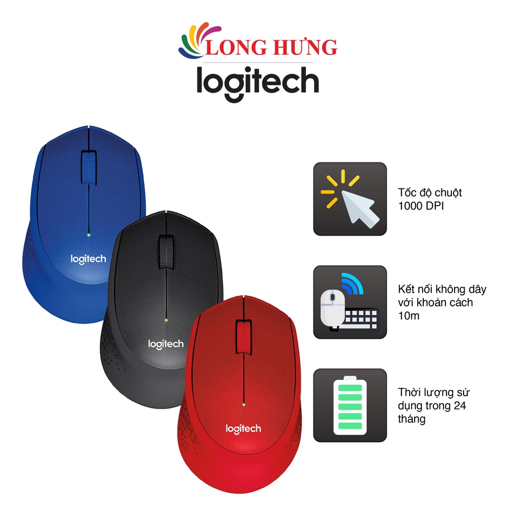 Chuột không dây Logitech M331 - Hàng chính hãng