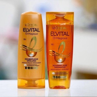 Bộ gội xả Loreal màu vàng : dành cho tóc khô xơ và hư tổn Loreal Elvital