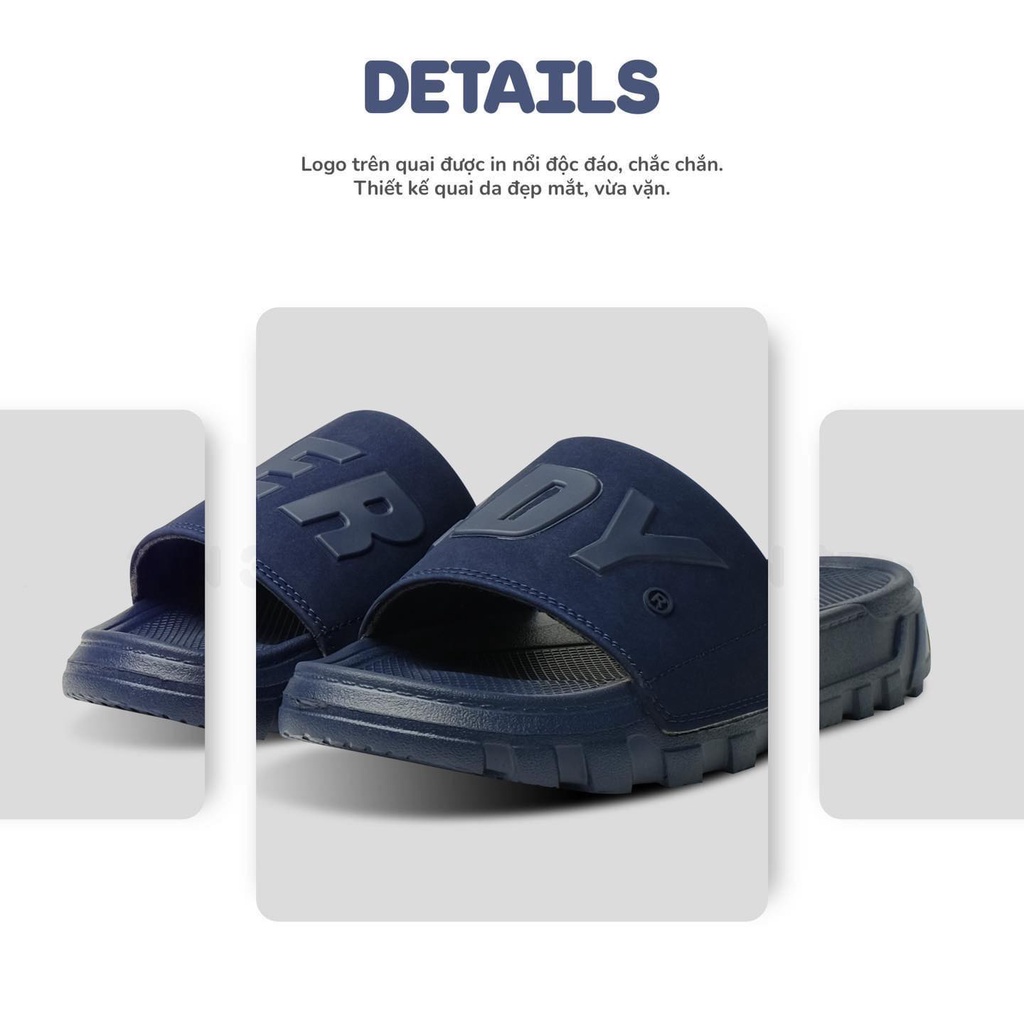 Dép Nerdy D3 Full Navy Foam Slide- đế cao 5cm New 2023