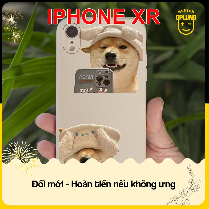 Ốp iphone XR viền vuông bảo vệ camera ốp lưng ip XR Nghienoplung