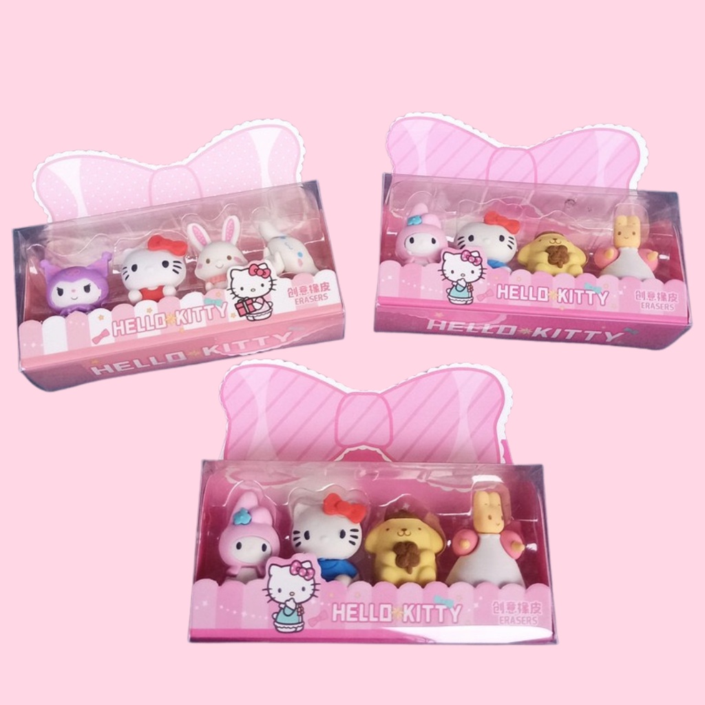 Set gôm/tẩy 4 nhân vật Sanrio dễ thương lắp ráp sáng tạo CuteMe