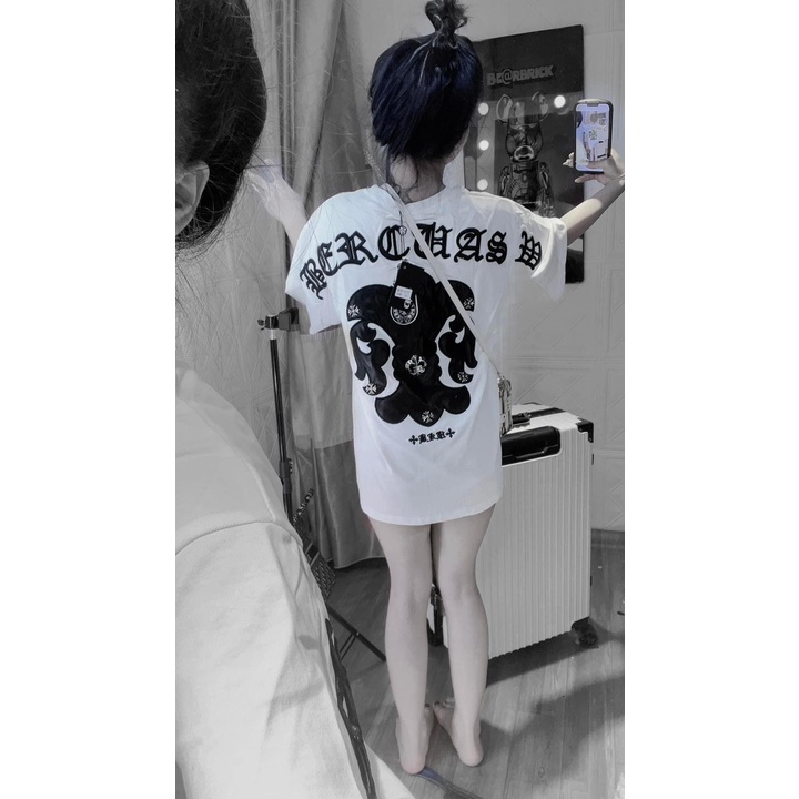 Áo phông chữ thập móc Chất cotton .ln