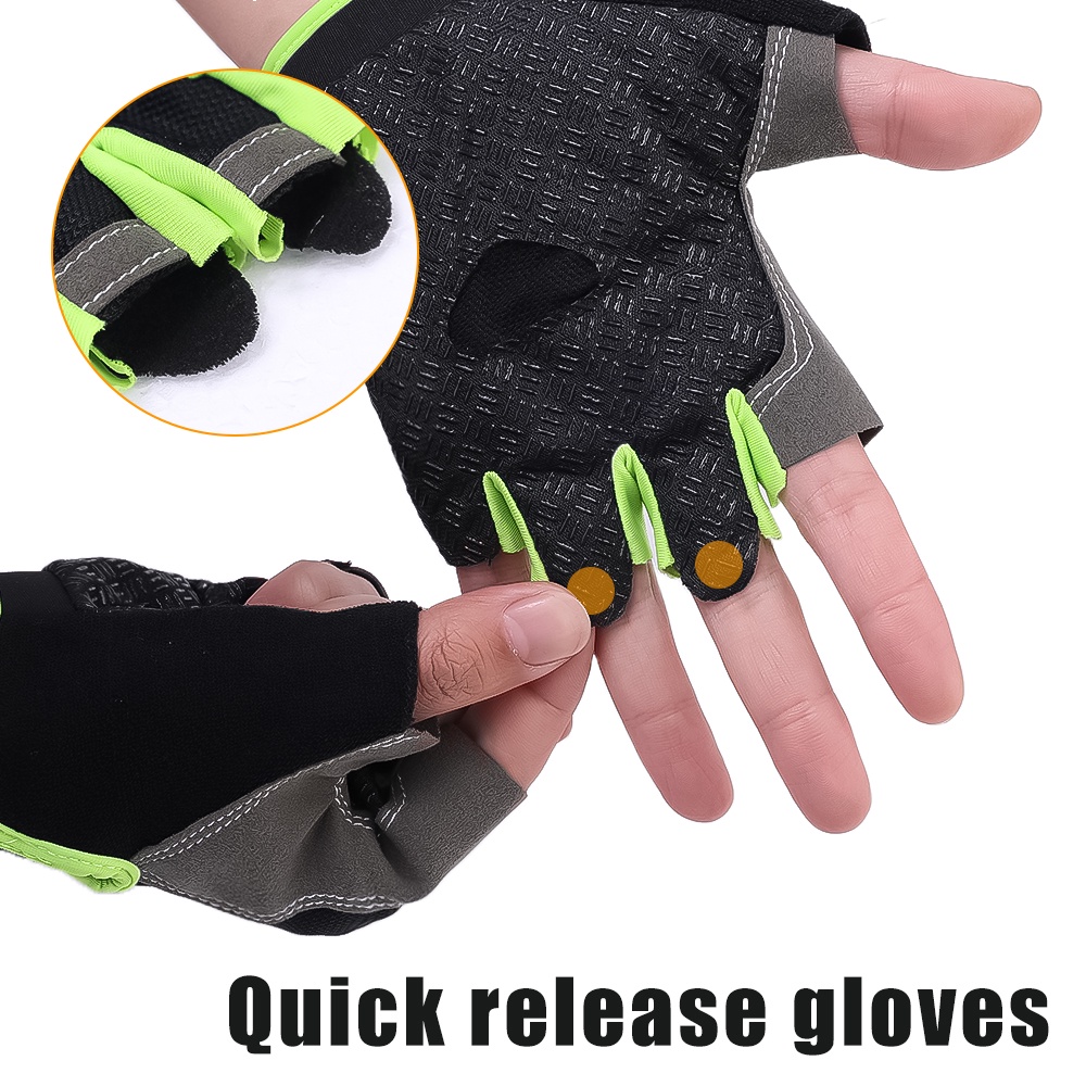 Găng Tay Thể Thao Hở Ngón Chống Trượt Thoáng Khí Cho Nam Nữ
