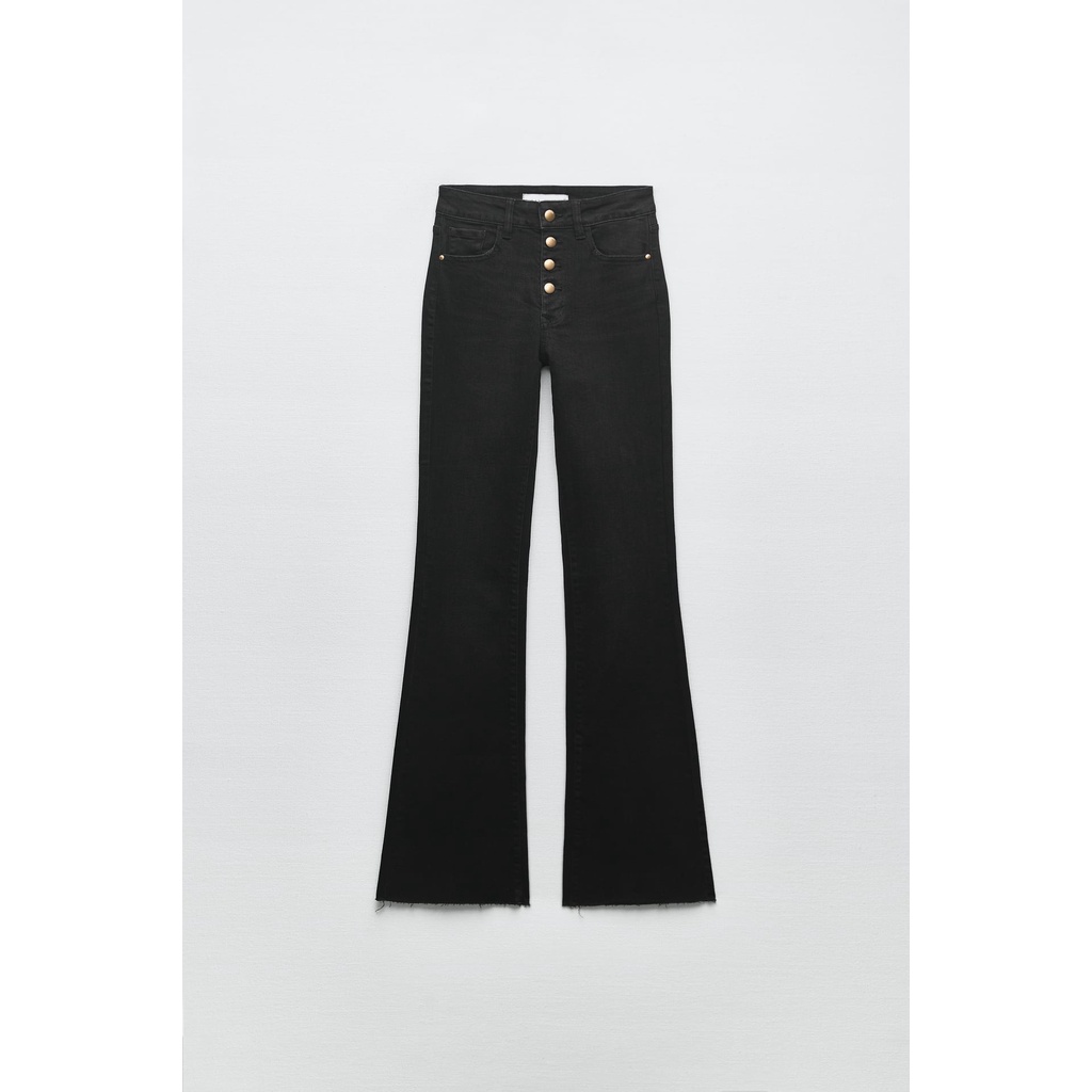 Zara Quần Jean Dài Ống Loe Eo Cao Thời Trang Mùa Xuân Cá Tính 4979022