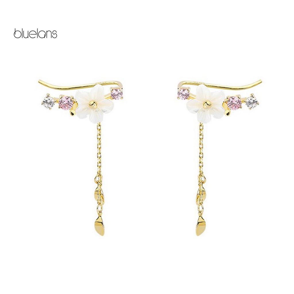 1 Cặp Bông Tai Đính Đá Hình Hoa / Vỏ Sò Thời Trang