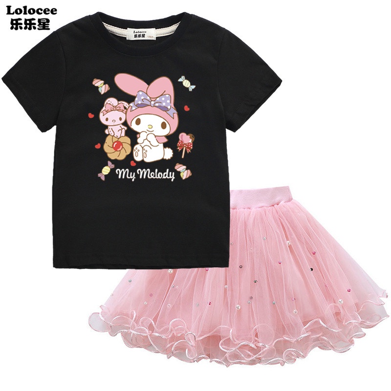 Bộ Đầm 2 Món In Họa Tiết My Melody Dễ Thương Thời Trang Cho Bé Gái