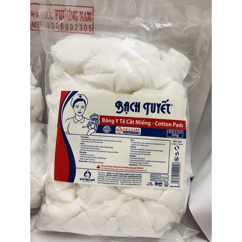 10 gói bông cắt 2x2cm 100g (10 gói 100g)