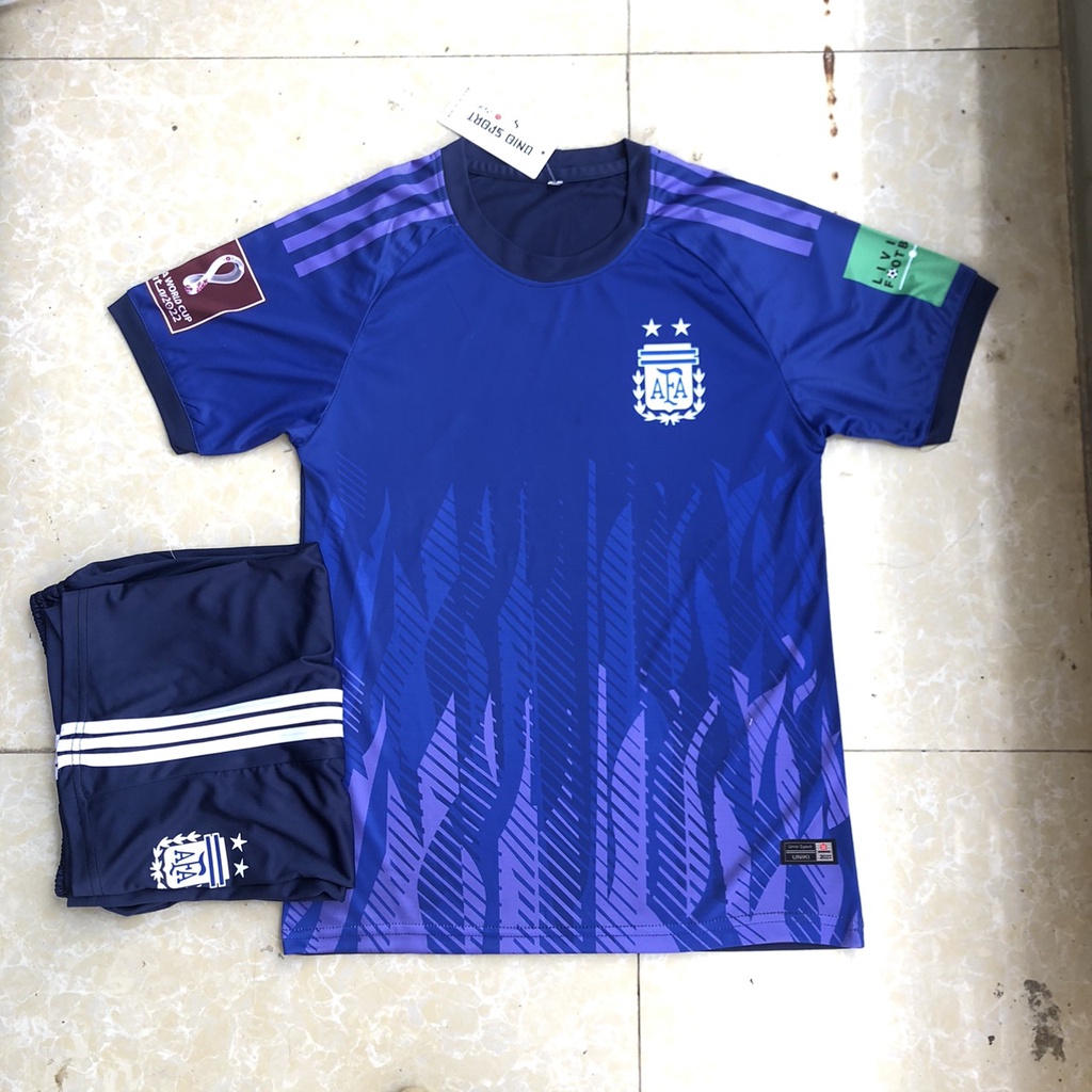 Agentina sân khách 2022 - thun lạnh cao cấp - thấm hút mồ hôi
