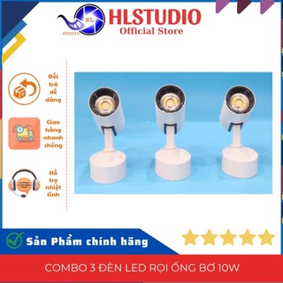 Combo 3 đèn LED Rọi Ống Bơ 10W HL Studio, dùng ốp trần, tường, trang trí