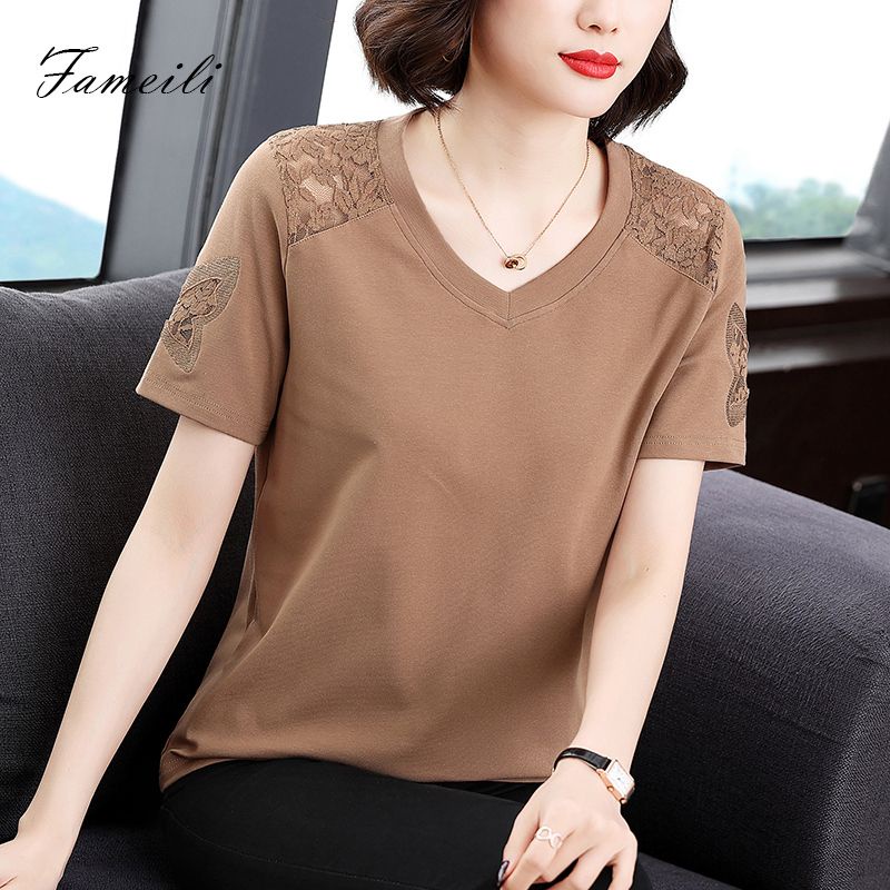 Áo Thun Cotton Dáng Rộng Che Bụng Thời Trang Mùa Hè 2023 Cho Mẹ Và Bé