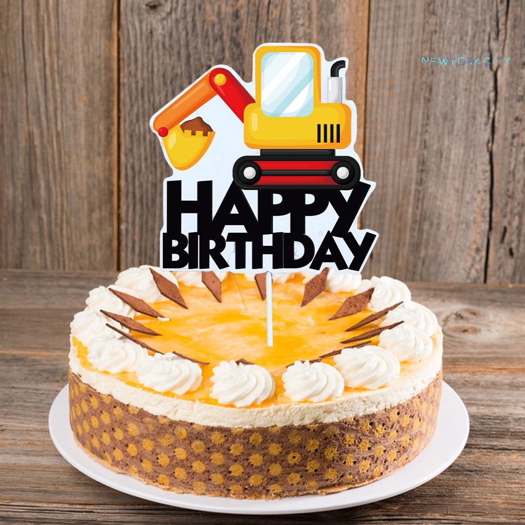 1 Set / 1 Bộ Que Cắm Trang Trí Bánh Cupcake Chủ Đề Xây Dựng Đầy Màu Sắc