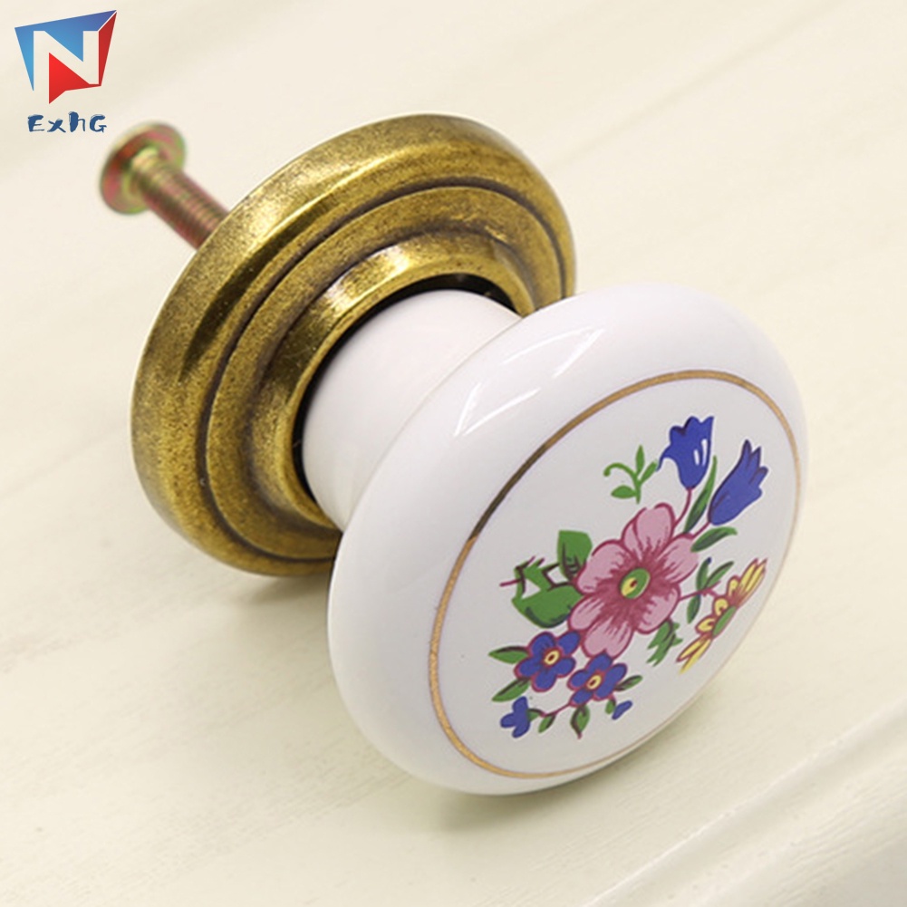 Núm Vặn Nhỏ Bằng Gốm Phong Cách Vintage Cho Tủ Chén / Bàn Làm Việc