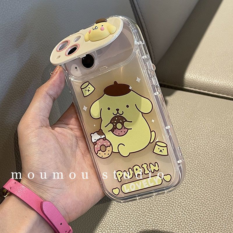 SANRIO Ốp Điện Thoại Nắp Gập Tráng Gương Họa Tiết Hoạt Hình Dễ Thương Cho Iphone 14 pro Max 13 pro Max 11 12 Xs Max