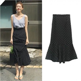 ORDER -  Chân váy dáng dài đuôi cá ôm chấm bi xinh xắn quảng châu (ảnh thật cuối)