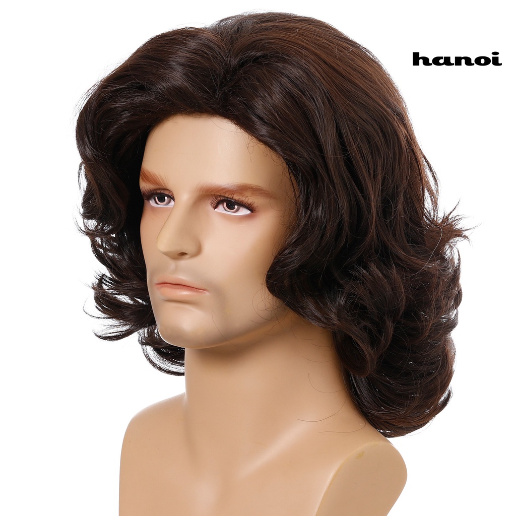 Bộ Tóc Giả Ngắn Xoăn Lưới Hóa Trang Dự Tiệc Cho Nam