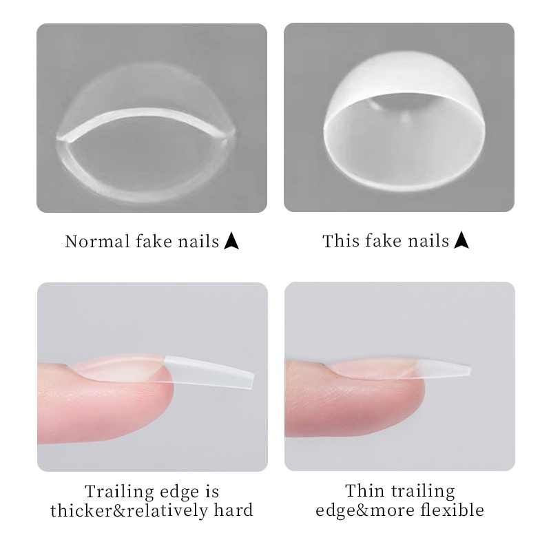 Hộp 240 móng tay giả UR SUGAR thiết kế toàn bộ mặt nhám chất lượng cao